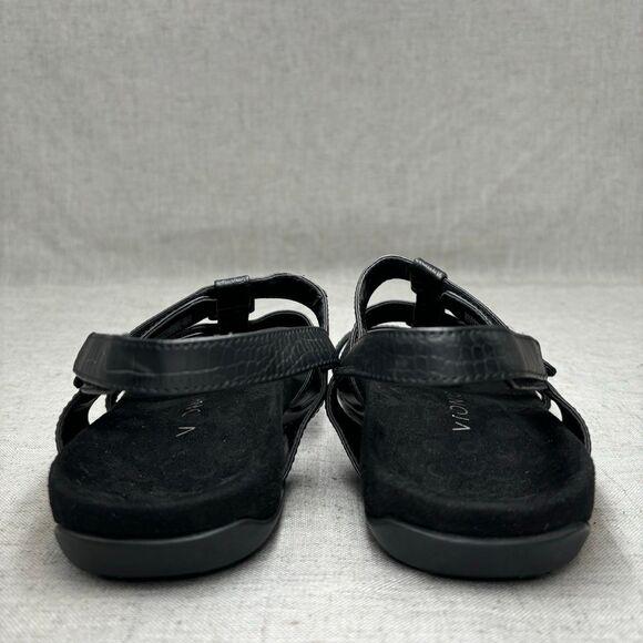 Vionic Amber Adjustable Sandals Strappy Black Crocodile Women's Size 7 - Picture 5 of 10